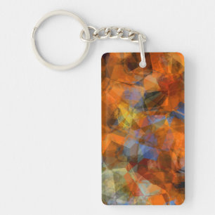 Porte-clés Conception Abstraite Moderne Orange Rouillé