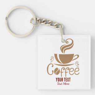 Porte-clés Conception Amoureux du Café – Graphisme Minimalist
