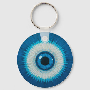 Porte-clés Conception artistique du mauvais œil bleu