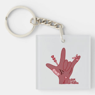Porte-clés Conception ASL ILY - Amour Blessé Mais Encore Fort