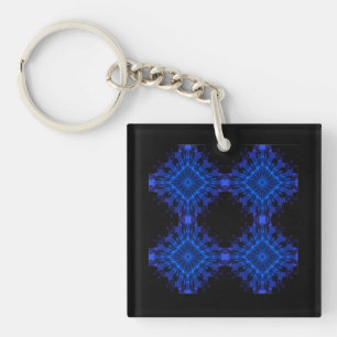 Porte-clés Conception Blue Incendia de quatre cubes d'étoiles