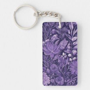 Porte-clés Conception botanique élégante Purple Dream inspiré