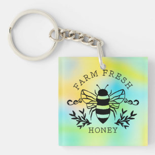 Porte-clés Conception Botanique Vintage d'Abeille à Miel Frai
