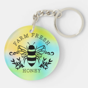 Porte-clés Conception Botanique Vintage d'Abeille à Miel Frai