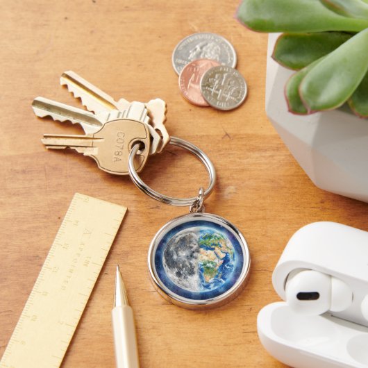 Porte-clés Conception céleste de galaxie à l'aquarelle Terre  (Bureau)