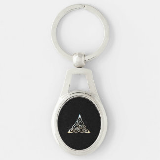 Porte-clés Conception celtique de noeud de spirales noires