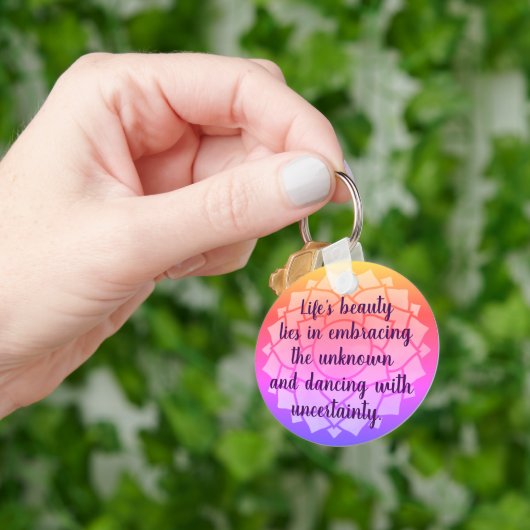 Porte-clés Conception Chakra personnalisable Citation M Inspi (main)