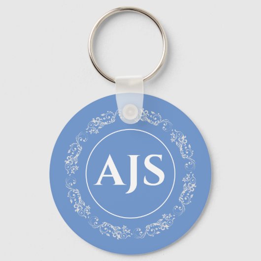 Porte-clés Conception circulaire avec Initiales Monogrammes (Verso)