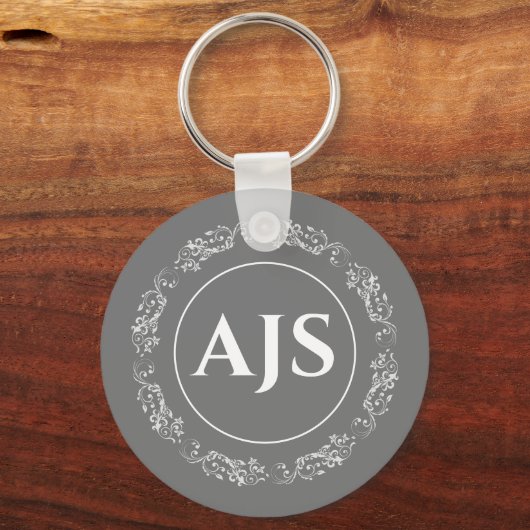 Porte-clés Conception circulaire avec Monogramme. (Verso)