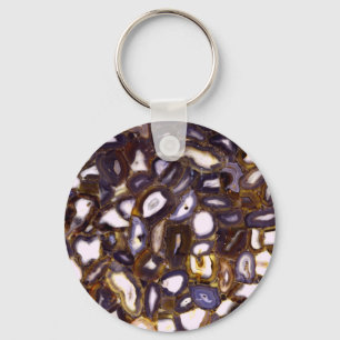 Porte-clés Conception d'Agate blanc Brown violet