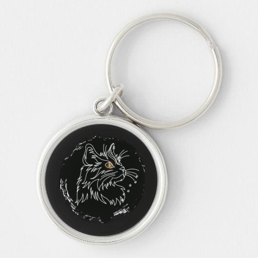 Porte-clés Conception d'amour de chat coupé (Devant)