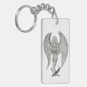 Porte-clés Conception d'ange - noir et blanc (Devant gauche)