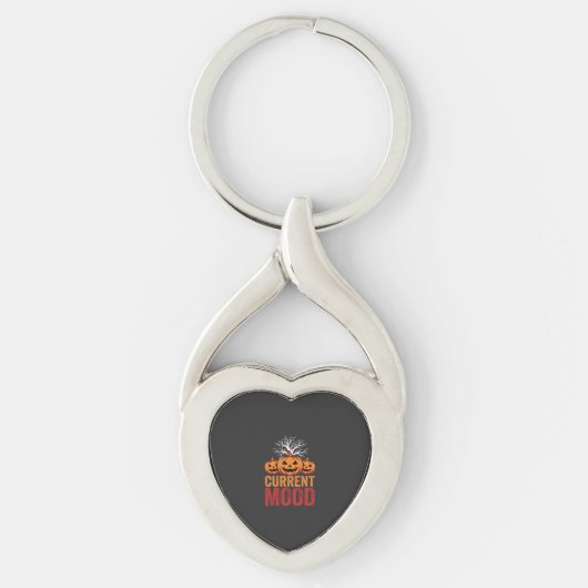 Porte-clés Conception d'arbre de citrouille d'humeur actuelle (Devant)