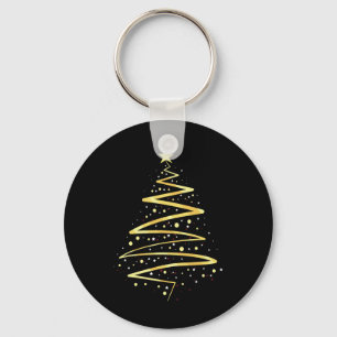 Porte-clés Conception d'arbre de Noël de couleur or