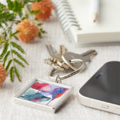 Porte-clés Conception d'art floral moderne à l'aquarelle (Côté)