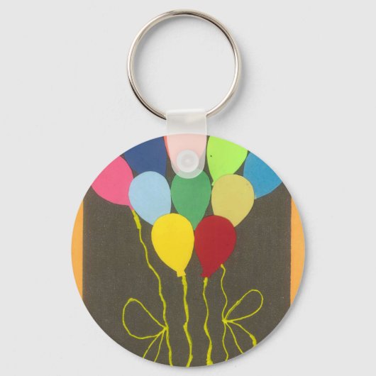 Porte-clés Conception d'art graphique de ballons d'anniversai (Recto)