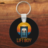 Porte-clés Conception d'ascenseur rétro Lift Boy Design drôle (Recto)