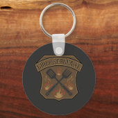Porte-clés Conception de badge de sergent de grill avec spatu (Recto)
