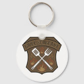 Porte-clés Conception de badge de sergent de grill avec spatu (Verso)