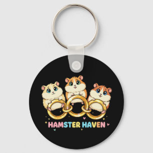 Porte-clés Conception de bague mignonne Havre de hamster