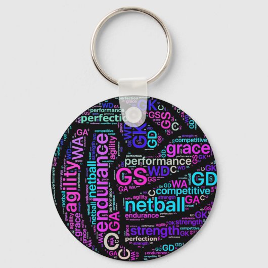 Porte-clés Conception de balle Inspirante Netball (Recto)
