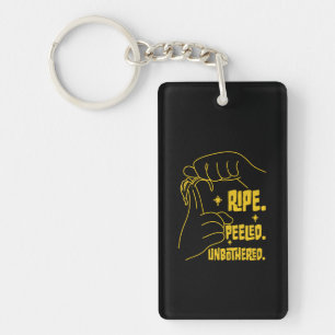 Porte-clés Conception de banane en LSF - Mûre, Épluchée, Impe