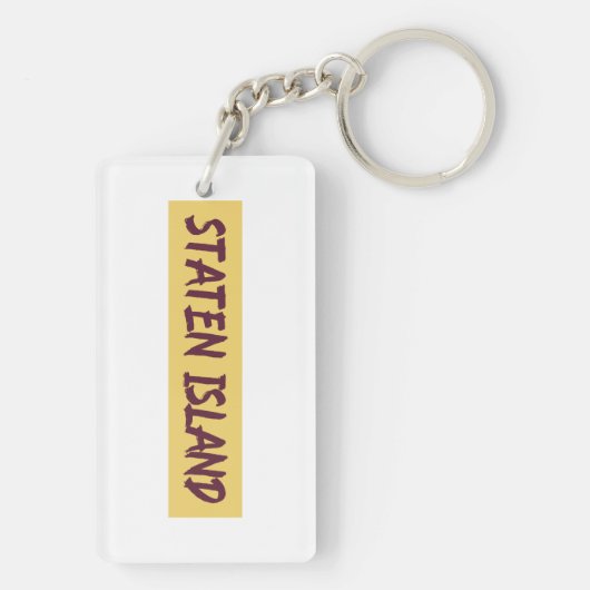 Porte-clés Conception de base de texte de l'île Staten (Dos)