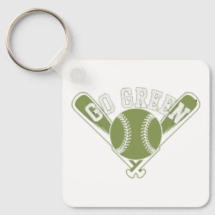 Porte-clés Conception de baseball Go Green
