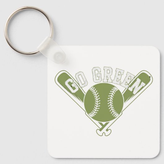 Porte-clés Conception de baseball Go Green (Recto)