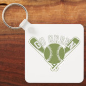 Porte-clés Conception de baseball Go Green (Recto)