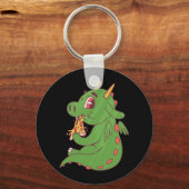Porte-clés Conception de bébé dragon mangeant une délicieuse (Recto)