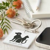 Porte-clés Conception de boho de chien et de chat (Devant Droit)