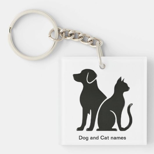 Porte-clés Conception de boho de chien et de chat (Devant)