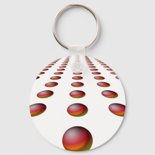 Porte-clés Conception de boule rouge rétro (Recto)