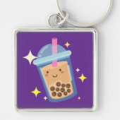 Porte-clés Conception de Bubble Tea Mignon et Joyeux (Devant)