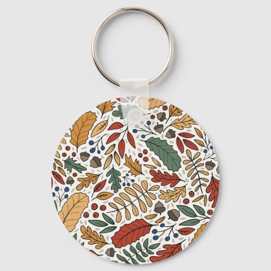 Porte-clés Conception de Carré feuille couleur automne (Recto)