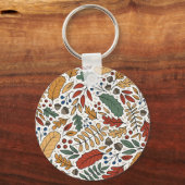 Porte-clés Conception de Carré feuille couleur automne (Verso)