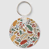 Porte-clés Conception de Carré feuille couleur automne (Verso)