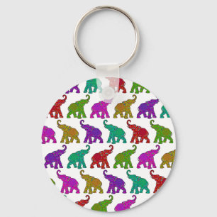 Porte-clés conception de carreaux en motif Elephant Walk
