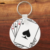 Porte-clés Conception de cartes de lecture quatre as (Recto)