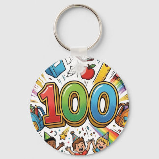 Porte-clés Conception de célébration colorée du 100e jour d'é