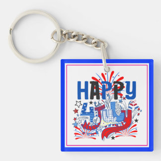 Porte-clés Conception de célébration patriotique du 4 juillet