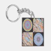 Porte-clés Conception de cercle concentrique arc-en-ciel (Devant gauche)