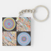 Porte-clés Conception de cercle concentrique arc-en-ciel (Dos)