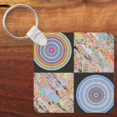 Porte-clés Conception de cercle concentrique arc-en-ciel (Recto)