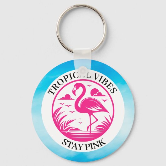Porte-clés Conception de cercle d'été flamant rose-68730 (Recto)