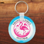 Porte-clés Conception de cercle d'été flamant rose-68730 (Recto)