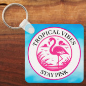 Porte-clés Conception de cercle d'été flamant rose-68730 (Recto)