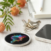 Porte-clés Conception de cerveau avec explosion d'ampoule col (Côté)