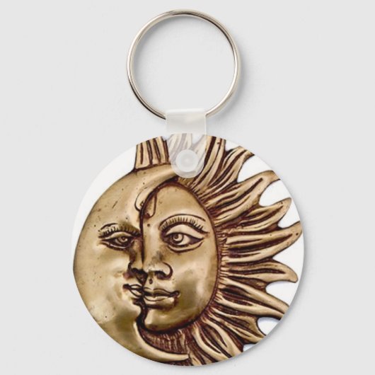 PORTE-CLÉS CONCEPTION DE CHARME SOLEIL ET LUNE (Recto)